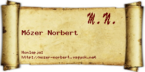 Mózer Norbert névjegykártya