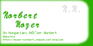 norbert mozer business card